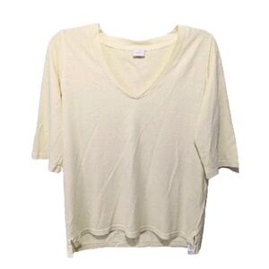 NWT Poetry Hemp Organic Cotton Tee T Shirt 3/4 Sleeve Yellow 6